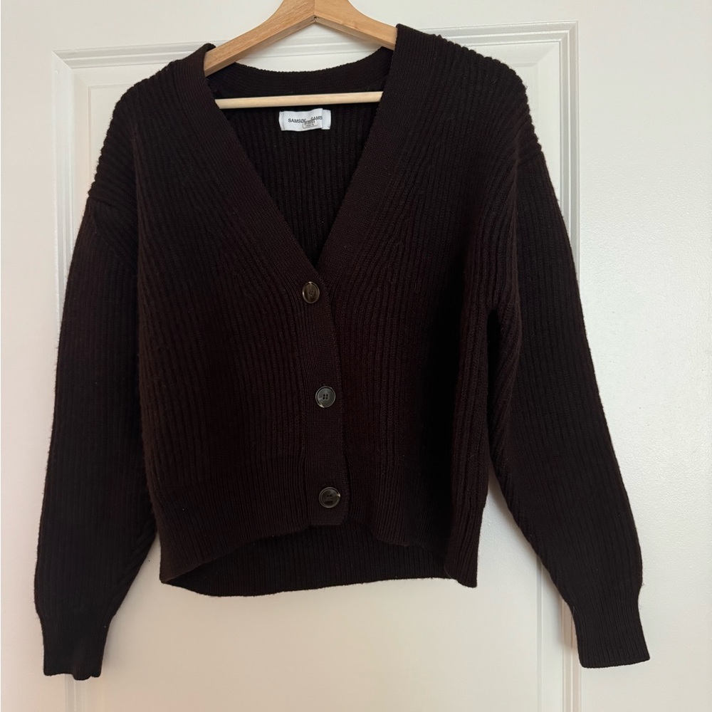 100% Wool Dark Brown Cardigan
